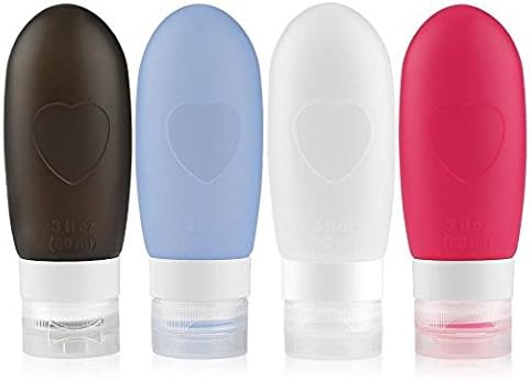 HPBN Leak Proof Travel Bottles Refillable Silicone Travel Containers Travel Accessories for Carry On Luggage Perfect for Liquid Toiletries (89ml4Pack)
