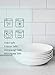 Teocera Pasta Bowls, Salad Serving Bowls Set, Wide and Shallow, 22 Ounce Porcelain Bowl, Microwave and Dishwasher Safe - Set of 6, White