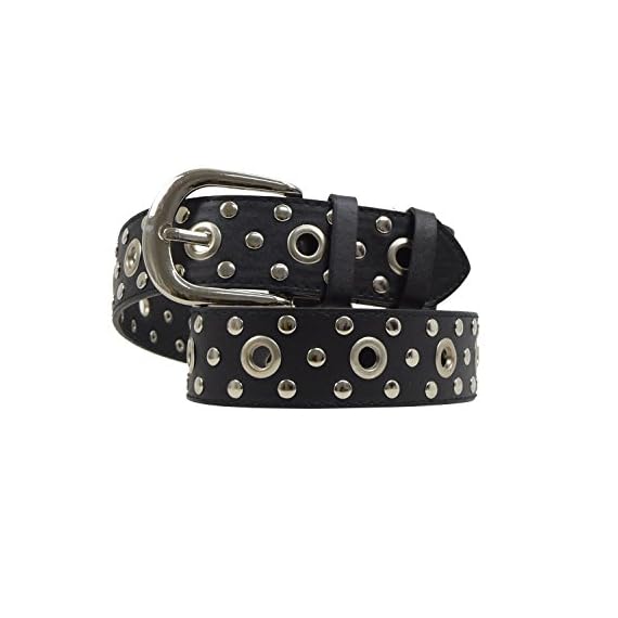 Adults-Gothic-Belts-for-Men-Women-Steampunk-Studded-Punk-Rock-Leather-Blet-Black-Brown-L-Black