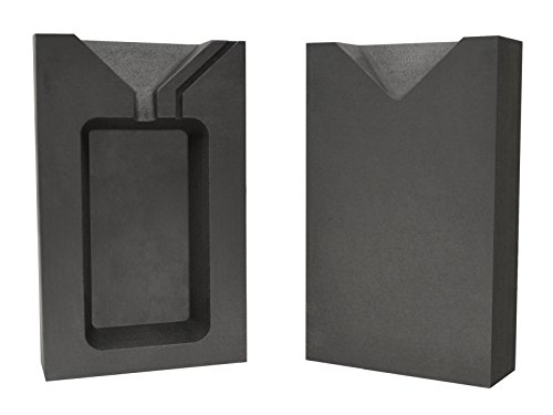 10 Troy Ounce Gold Rectangular Two Part Split Graphite Ingot Mold Precious Metal Casting Melting