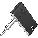 TaoTronics Bluetooth AUX Adapter, APTX Stereo Bluetooth Receiver, 15 Hour Hands-Free Bluetooth Car kit, Wireless Audio Bluetooth 4.2 Car Adapter, Auto on Once Plugged to Power(CVC 6.0)