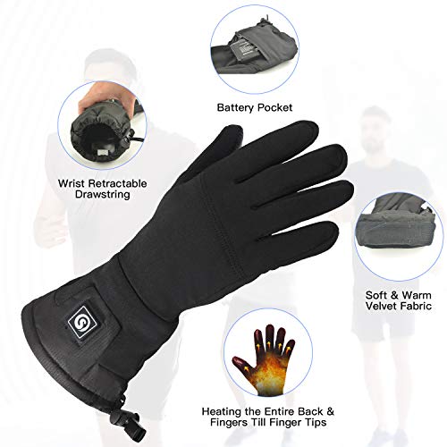 Heated Glove Liners for Men Women,Rechargeable Battery Motorcycle Ski Snow Warmer Mitten Glove