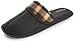 J. Fiallo Mens Faux Suede Scuff House Slipper With Plaid Trim Fabric Design In 4 Classy Colors