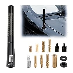 BESULEN Car Short Antenna, 4.7 Inch Carbon Fiber