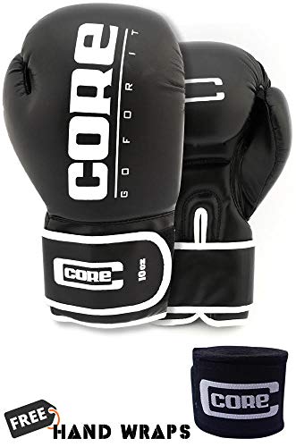 image for Core Boxing Gloves with Free Hand wrap Adult Sparring Training Boxing 