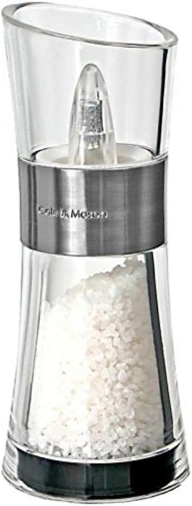 Cole & Mason Flip 180 Chrome Salt Mill Grinder 154mm Acrylic Ceramic Precision