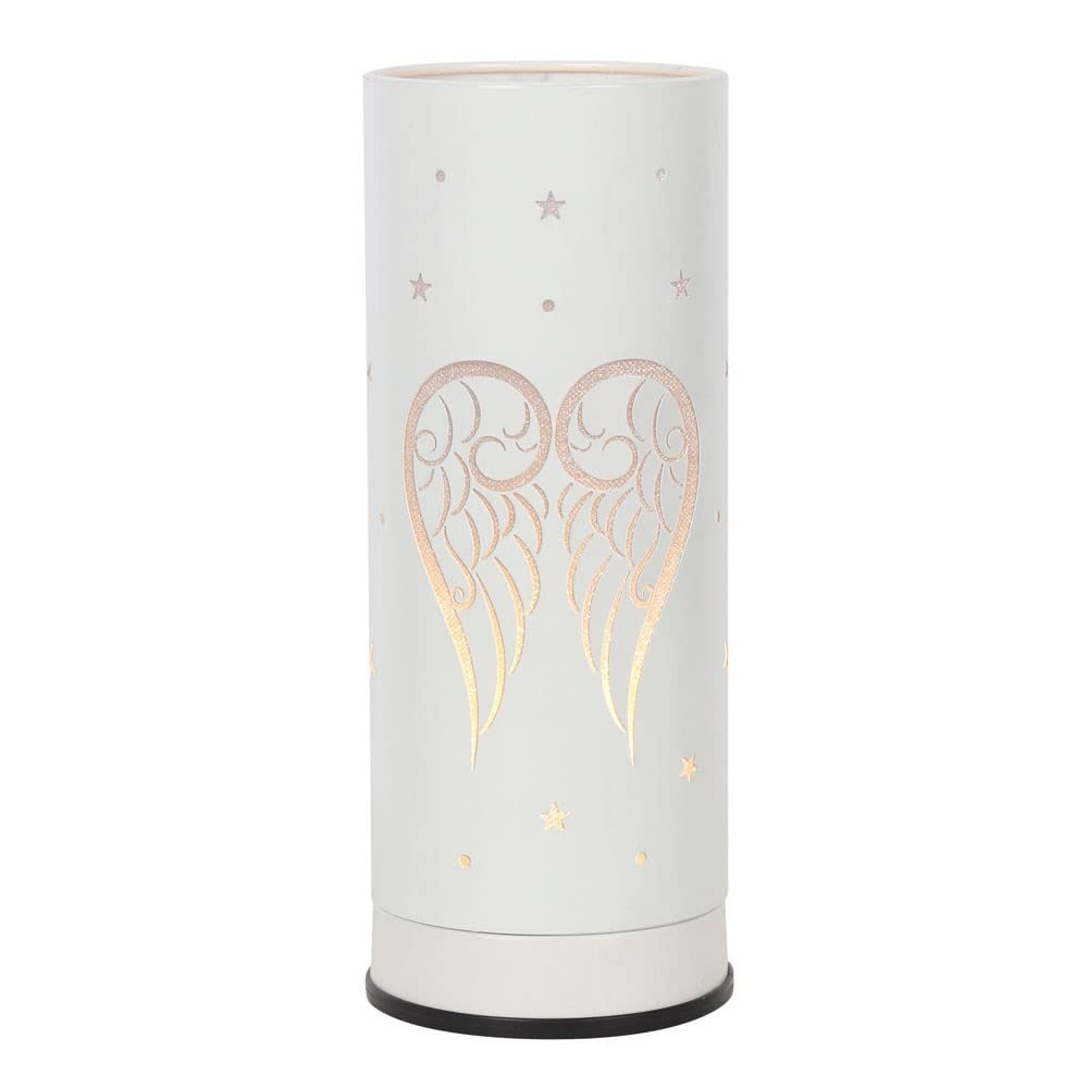 Elegant White Metal White Angel Wings Electric Aroma Lamp - 25.5cm x 10cm (1 Pc).- Unique & Stylish Design - Perfect for Everyday Relaxation