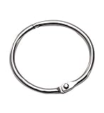 Metal Rings Round Book Binder Ring Photo Album Keychain Key Rings Loose Leaf Binder Ring, Silver, 12 Pieces (1.5 inch)