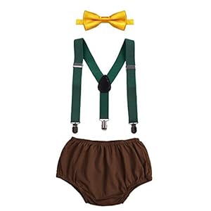 IDOPIP Pasgeboren Baby Jongens 1e /2e Verjaardagsfeestje Cake Smash Outfits Shorts PP Broek Bloomers + Y-Back Bretels…