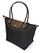 Korvara Women's Tote Bag, Premium Nylon and Vegan Saffiano Leather Shoulder Handbag, Black, Large