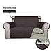 PureFit Reversible Sofa Cover Water Resistant Loveseat Couch Cover, Machine Washable Furniture Cover with Non-Slip Foam and Adjustable Strap for Dogs, Pets (Loveseat, Chocolate/Beige)