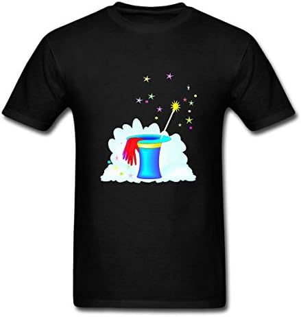 Hillet Men's Hat And Wand Cotton Graphic T-Shirt Black Size XXXL