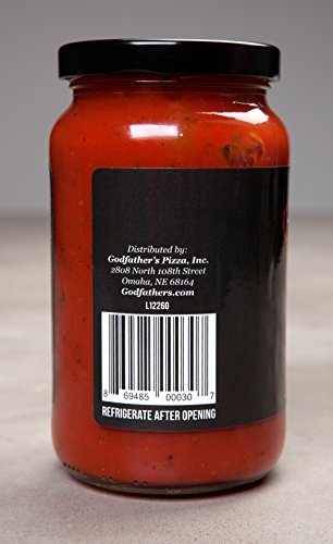 Godfather's Pizza Sauce, 14oz - No Added Sugar, Restaurant Style Italian Pizza Sauce