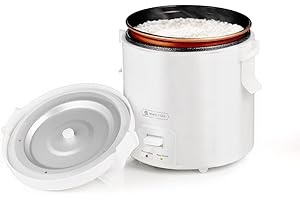 1.0L Mini Rice Cooker, 2 Cups Uncooked WHITE TIGER Portable Travel Steamer Small,15 Minutes Fast Cooking, Removable Non-stick