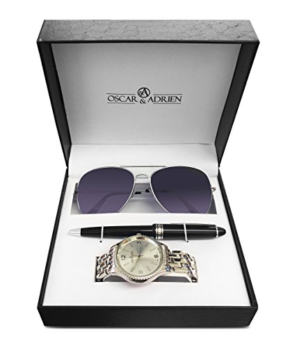 Oscar & Adrien Holiday Collection Watch Sunglasses and Pen - The Ultimate Men's Gift Set