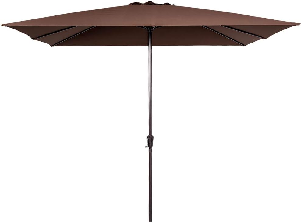 Amazon Com Sundale Outdoor 8x11 Ft Rectangular Patio Umbrella Table Market Umbrella With Crank Lift For Garden Deck Backyard Pool 8 Steel Ribs 220g Polyester Canopy Coffee Garden Outdoor