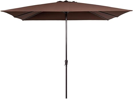 Amazon Com Sundale Outdoor 8x11 Ft Rectangular Patio Umbrella Table Market Umbrella With Crank Lift For Garden Deck Backyard Pool 8 Steel Ribs 220g Polyester Canopy Coffee Garden Outdoor