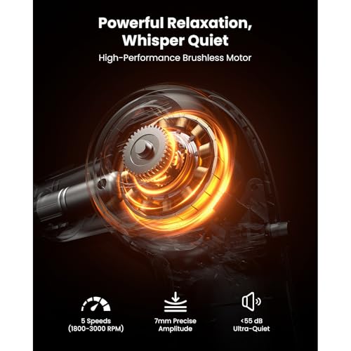 Bob and Brad 2-in-1 Massage Gun with Heat & Infrared, L7 Ultra Back Massager Gun with Detachable Extension Handle & Adjustable Angles for Lumbar & Shoulder, Deep Tissue Percussion Muscle Massager, Ideal Gifts for Men Women