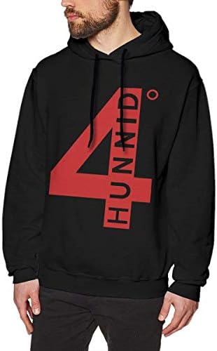 4hunnid Logo Mens Long Sleeve Sweatshirts Man's Hoodies Black
