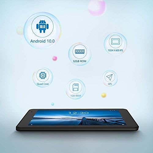 VANKYO MatrixPad Z1 Upgrade 7 inch Tablet, Android 10, 32GB Storage, Quad-Core Processor, IPS HD Display, Wi-Fi, Bluetooth, Black