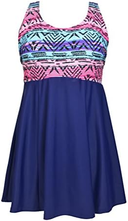 Happybai Women's One Piece Swimdress Plus Size Swimwear Vintage Tankini Swimsuit