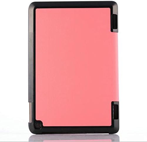 For Amazon New Kindle Fire HD 7 HD7 2014 7" Tablet (2014 Release, 4th Generation) Ultra Thin Slim Folio Stand Sleep / Wake Up Leather Case Smart Cover +1x Clear Screen Protector Film (Pink)