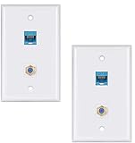 Ethernet Coax Wall Plate 2Pack,1 Cat6 Ethernet Port