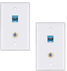 Ethernet Coax Wall Plate 2Pack,1 Cat6 Ethernet Port