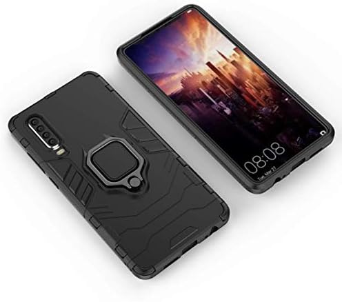 Compatible for Huawei P30 Pro Case/TPU + PC/Car Magnet/Invisible Ring/Phone shell-p30Pro-black (Black, p30 pro)
