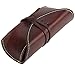 ZLYC Unisex Handmade Vegetable Tanned Leather Hard Eyeglass Case Sunglasses Holder (Coffee)