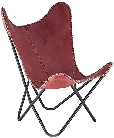 Horizon Rose Leather Butterfly Chair, H-1258