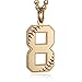 HZMAN Baseball Initial Pendant Necklace Inspiration Baseball Jersey Number 0-9 Charms Stainless Steel Necklace