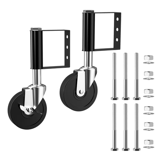 Photo 1 of 2 Packs Wooden Gate Wheels, Spring Loaded Fence Caster Wheel with Brake, Outdoor Gate Helper for Wooden Fences with 360 Swivel, 220 Lbs Capacity