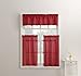 No. 918 Martine Microfiber Semi-Sheer Rod Pocket Kitchen Curtain Valance and Tiers Set, 54