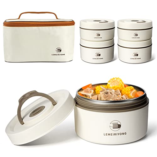 Keweis Bento Lunch Box Set, Set of 4 Insulated Lunch Containers with