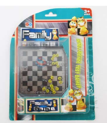 Fun N Joy Small Size Family Chess Game in Silver & Black Colour Puzzle Games for Kids ( Set of 1 )