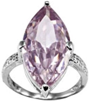 Farah Lavender Solitaire Cubic Zirconia .925 Silver Ring Size 6