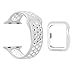 OULUOQI 38mm Apple Watch Case with Band, Silicone Sport iWatch Band with Shock-proof Protective Case for Apple Watch Series 2, Series 1,Sport and Edition, S/M Size - Gray / White