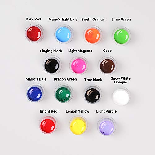 STIGMA Tattoo Ink Set 15 ml 1/2oz 14 Bottles Tattoo Pigment Set 14 Coloration Superior Tattoo Ink Set Tattoo Provides TI4003-15-14