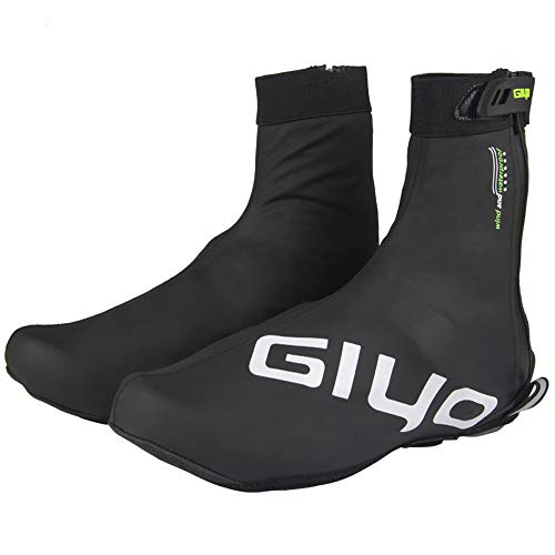 Axiba Men’s Neoprene Cycling Shoe Covers - Windproof Waterproof Warm Thermal Bike Overshoes Winter Protector Black Green, Black Red (L)