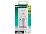 Sony BCG-34HW2KN Compact Charger with 2xAA Ni-MH Rechargeable Batteries (2100mAh)