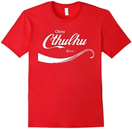 Mens Obey Cthulhu Soda Parody Cthulhu Shirt Medium Red