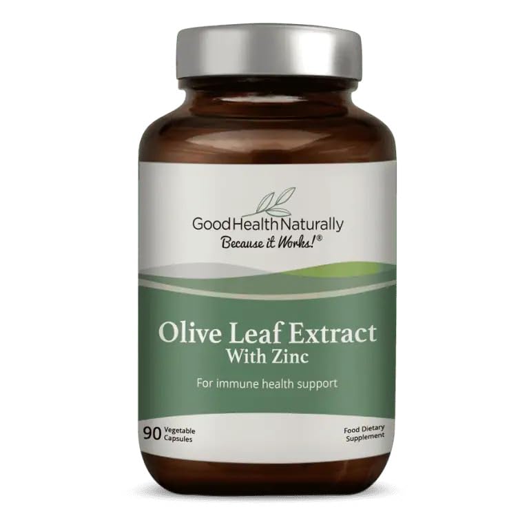 Olive Leaf with Zinc, Immune System Vitamin | 90 Vegetable Capsules - Good Health Naturally