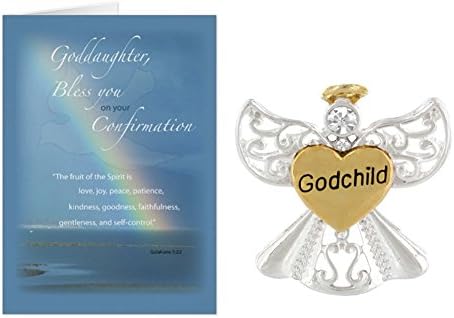 Goddaughter Confirmation Greeting Card and Angel Pin (2 Pieces)