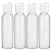 MoYo Natural Labs 2 oz Travel Bottles, TSA Approved Empty Travel Containers with Disc Caps, BPA Free HDPE Plastic Squeezable Toiletry/Cosmetic Bottle (Pack of 4, HDPE Translucent White)