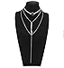 Suyi Stylish Layered Sequins Choker Necklace with Thin Long Chain Pendant for Women Lady A-Silver