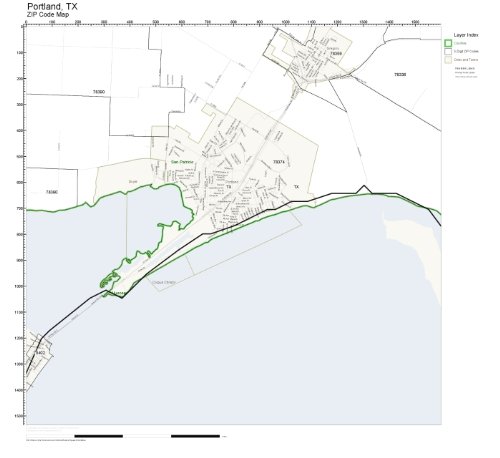 Portland Tx Zip Code Map Zip Code Wall Map Of Portland, Tx Zip Code Map Laminated: Office Products -  Amazon