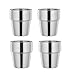 LIANYU Stainless Steel Cups Set of 4, Double Walled Tumbler, Coffee or Tea Cup for Home/Office / Traveling/Camping - 10 oz / 300 ml