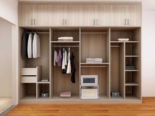 SULUNZEGER Drawer Organiser, 2 Pack Stackable Clothes Storage Box with 1 Pack Foldable Metal Closet Organizer Rack, Wardrobe Bag for Cupboard Cabinet Home Storage, (Beige) (1 set)