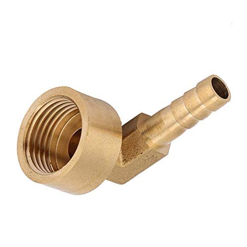 Garosa Brass G1/2 90 Degree Elbow Barb Fitting, Female Thread Hose Coupling Connector, 8mm, for Air/Water/Fuel/Oil/Gas